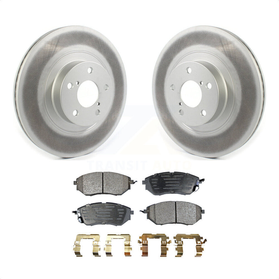 Front Coated Disc Brake Rotors And Semi-Metallic Pads Kit For 2009 Subaru Legacy 3.0 R with 3.0L With 292mm Diameter Rotor KGF-101898 by Transit Auto