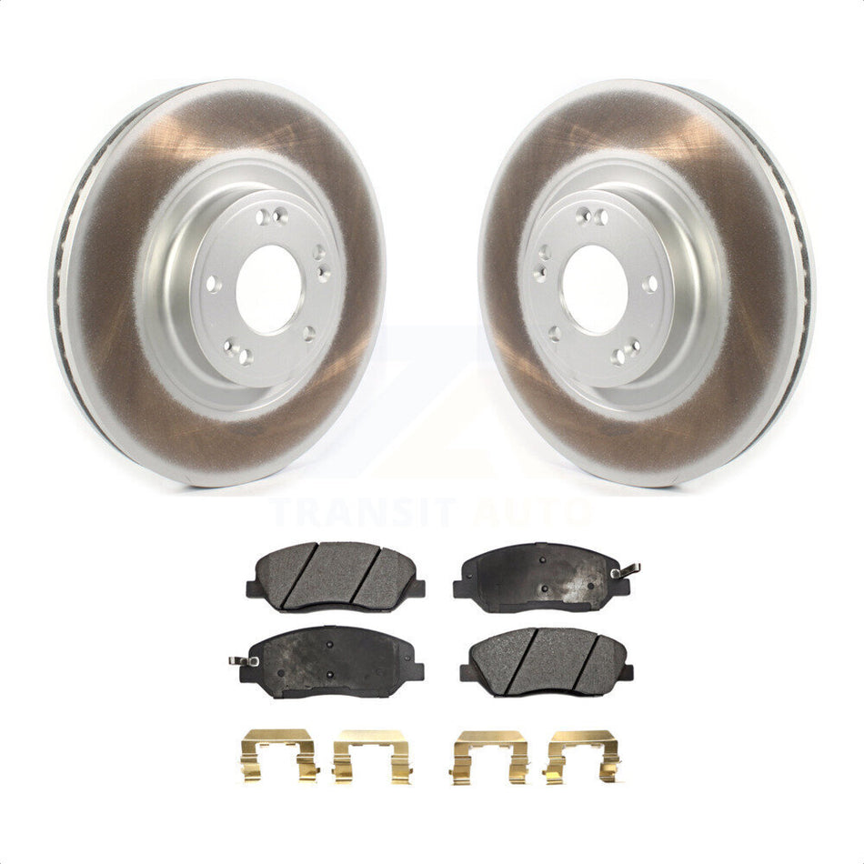 Front Coated Disc Brake Rotors And Semi-Metallic Pads Kit For 2012 Hyundai Genesis 3.8L KGF-101902 by Transit Auto