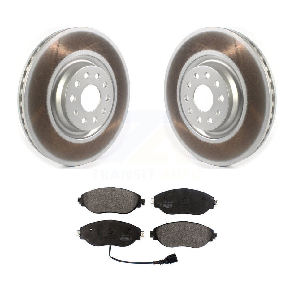 Front Coated Disc Brake Rotors And Semi-Metallic Pads Kit For Volkswagen CC AWD KGF-101905 by Transit Auto