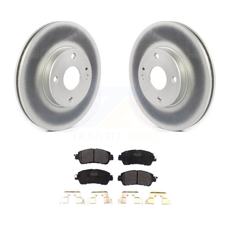 Front Coated Disc Brake Rotors And Semi-Metallic Pads Kit For Toyota Yaris iA Scion KGF-101916 by Transit Auto