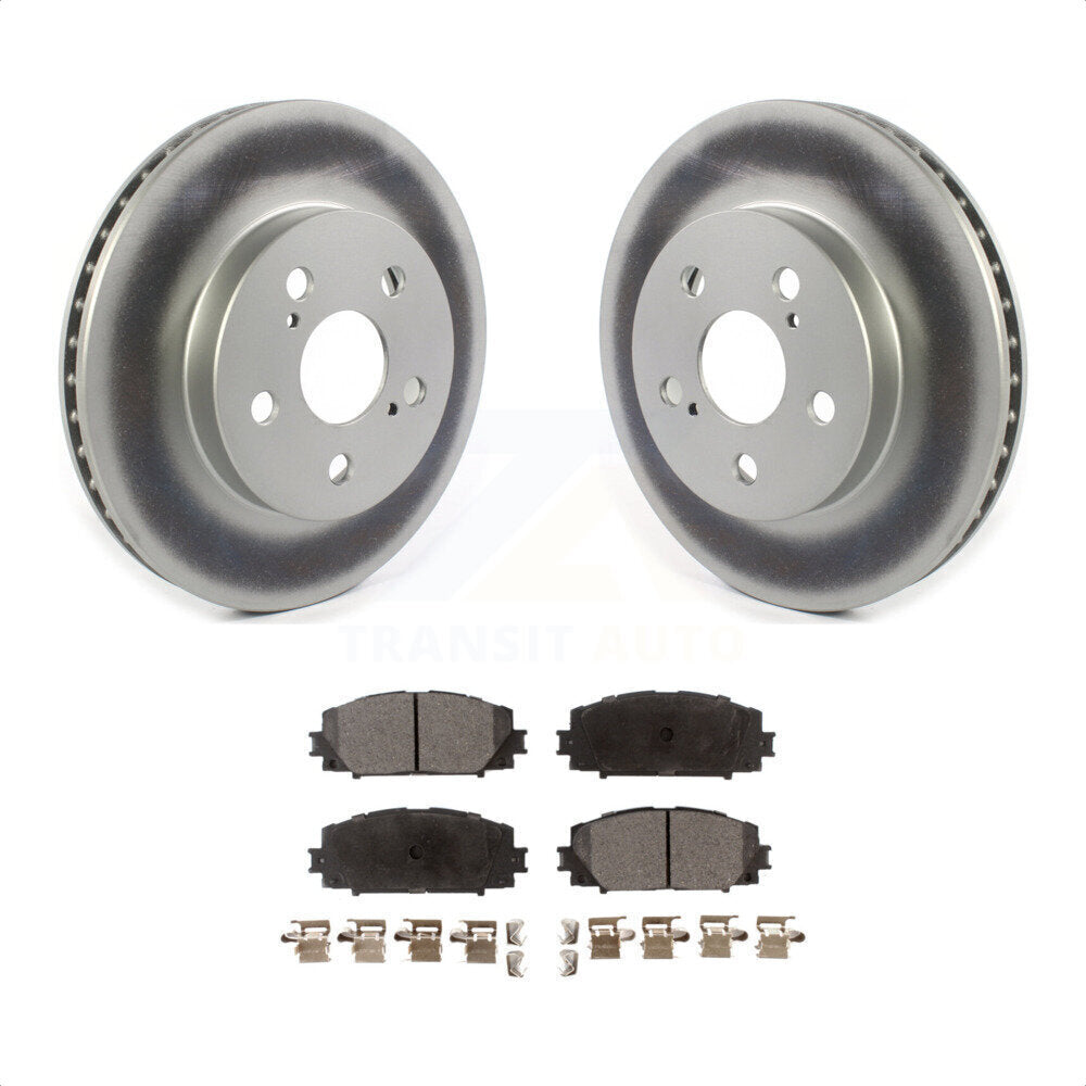 Front Coated Disc Brake Rotors And Semi-Metallic Pads Kit For Toyota Prius Corolla Prime AWD-e KGF-101919 by Transit Auto