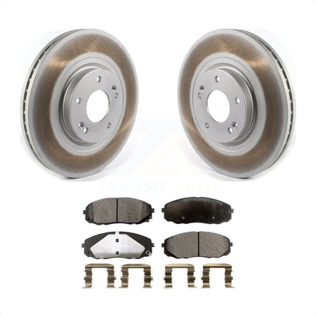 Front Coated Disc Brake Rotors And Semi-Metallic Pads Kit For 2015-2020 Kia Sedona KGF-101921 by Transit Auto