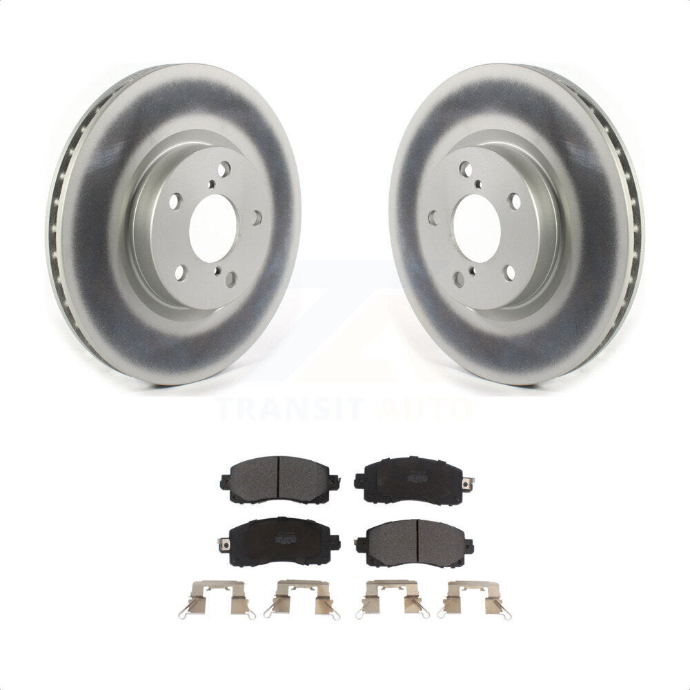 Front Coated Disc Brake Rotors And Semi-Metallic Pads Kit For 2017-2021 Subaru Impreza With 276mm Diameter Rotor KGF-101928 by Transit Auto