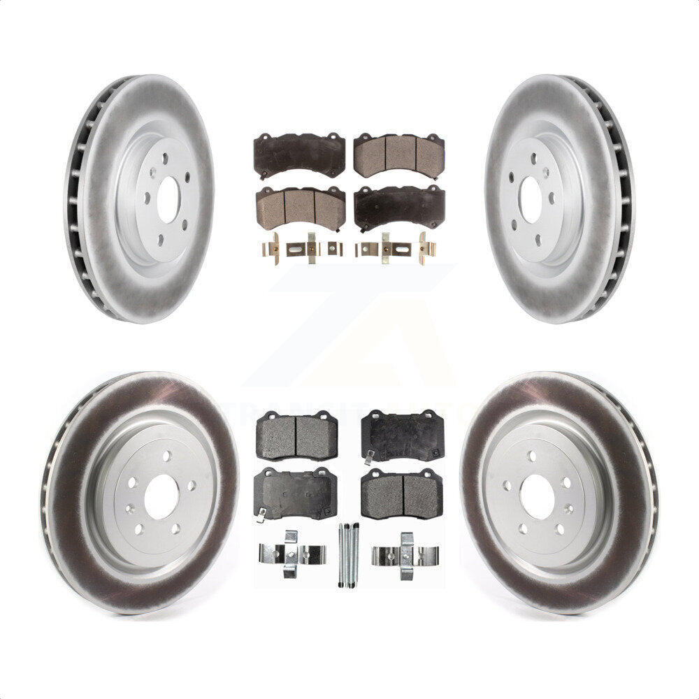 Front Rear Coated Disc Brake Rotors And Semi-Metallic Pads Kit For 2014 Chevrolet Camaro ZL1 KGF-101939 by Transit Auto