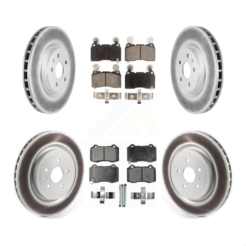 Front Rear Coated Disc Brake Rotors And Semi-Metallic Pads Kit For 2010-2015 Chevrolet Camaro SS KGF-101940 by Transit Auto