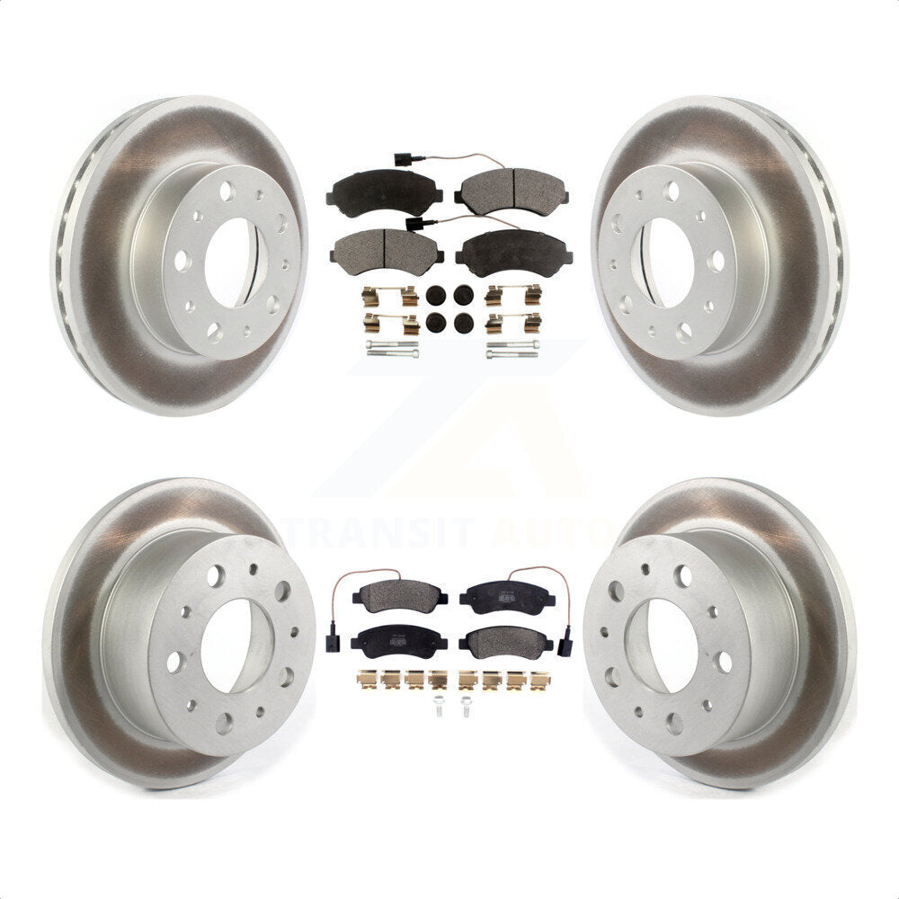 Front Rear Coated Disc Brake Rotors And Semi-Metallic Pads Kit For Ram ProMaster 1500 2500 3500 KGF-101963 by Transit Auto