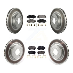 Front Rear Coated Disc Brake Rotors And Semi-Metallic Pads Kit For Land Rover Range Sport Discovery KGF-101981