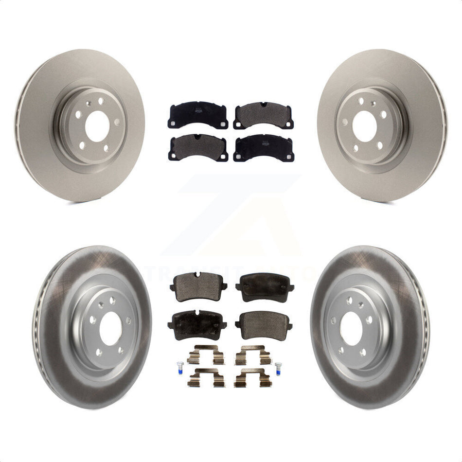 Front Rear Coated Disc Brake Rotors And Semi-Metallic Pads Kit For 2017 Porsche Macan Base KGF-101984 by Transit Auto