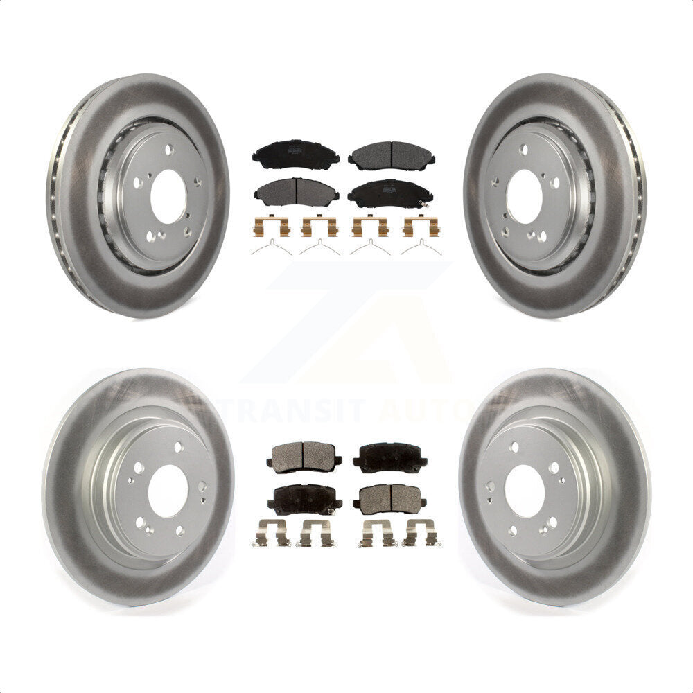 Front Rear Coated Disc Brake Rotors And Semi-Metallic Pads Kit For Acura MDX KGF-101997 by Transit Auto