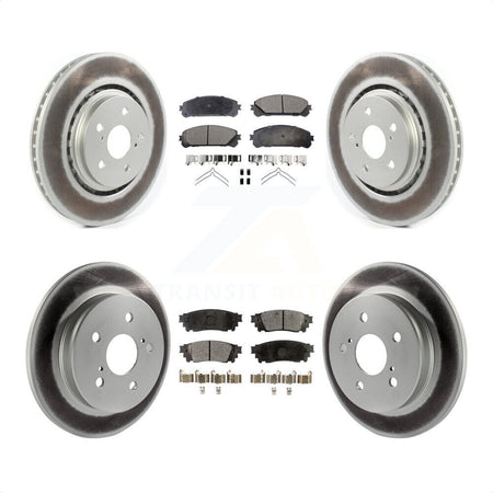 Front Rear Coated Disc Brake Rotors And Semi-Metallic Pads Kit For Toyota Camry Avalon TRD KGF-102013 by Transit Auto