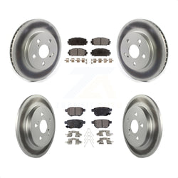 Front Rear Coated Disc Brake Rotors And Semi-Metallic Pads Kit For Toyota Corolla Prius Prime KGF-102018