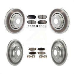 Front Rear Coated Disc Brake Rotors And Semi-Metallic Pads Kit For 2019-2022 Mazda CX-5 Turbocharged KGF-102023