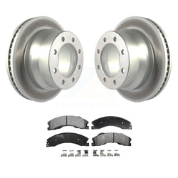 Rear Coated Disc Brake Rotors And Semi-Metallic Pads Kit For Chevrolet Express 3500 GMC Savana 4500 KGF-102036