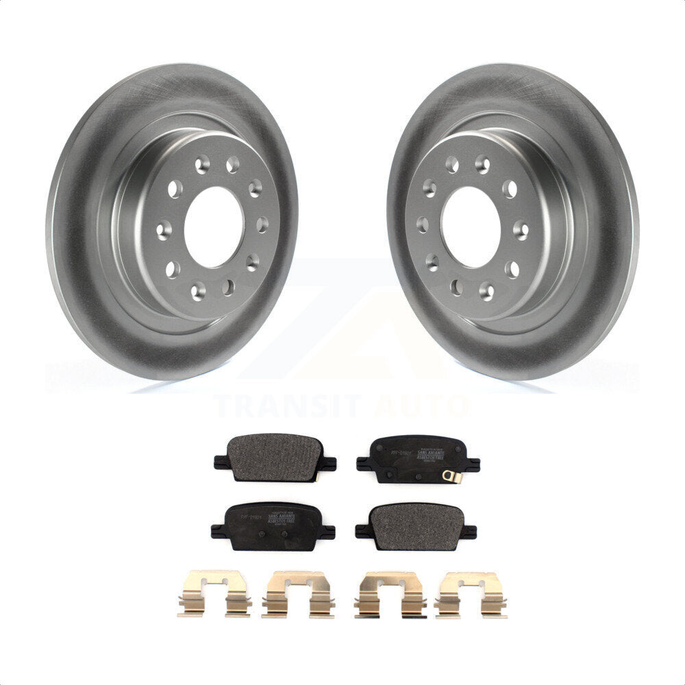 Rear Coated Disc Brake Rotors And Semi-Metallic Pads Kit For 2016-2022 Chevrolet Malibu With Manual Parking KGF-102045 by Transit Auto