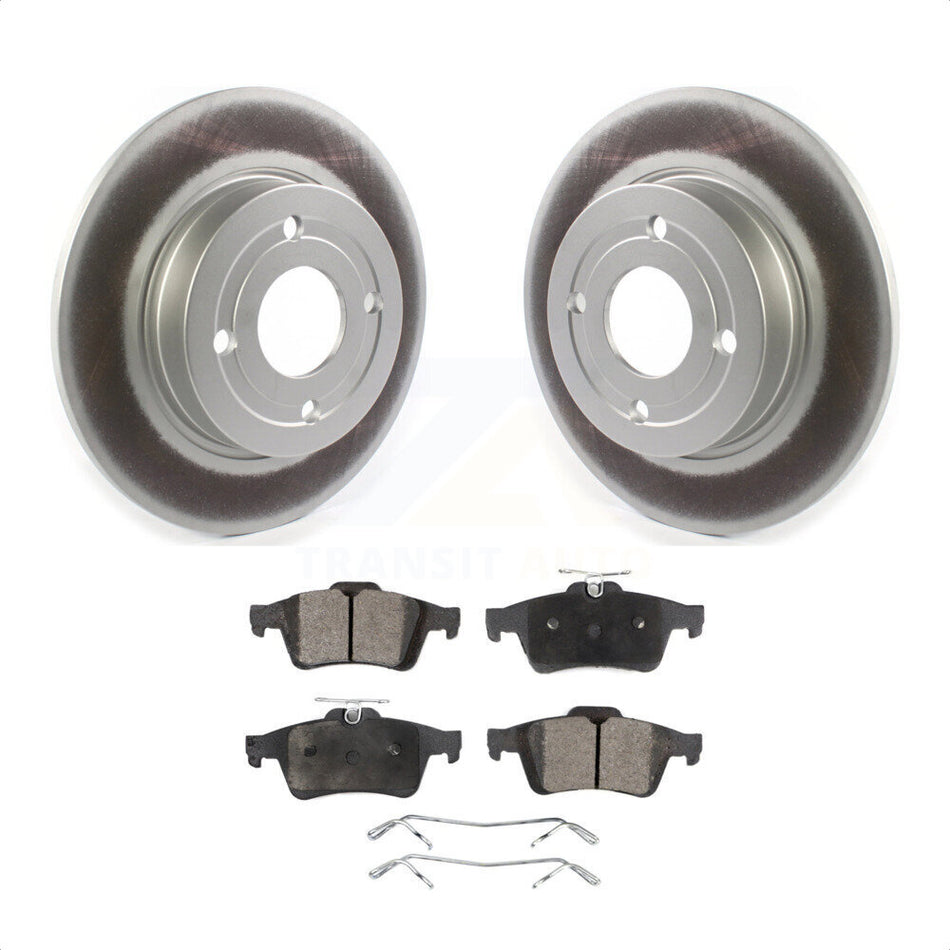 Rear Coated Disc Brake Rotors And Semi-Metallic Pads Kit For Ford EcoSport KGF-102052 by Transit Auto