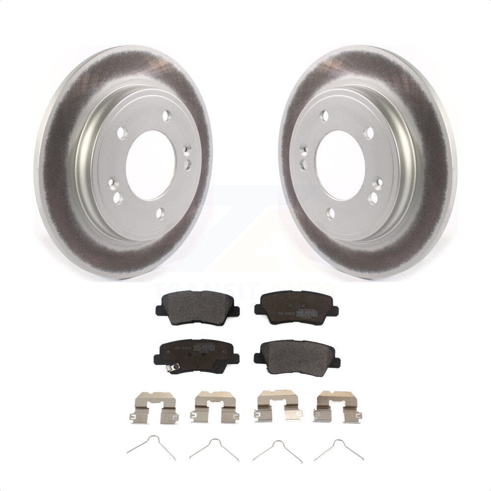 Rear Coated Disc Brake Rotors And Semi-Metallic Pads Kit For Hyundai Elantra Kia Niro Ioniq KGF-102075 by Transit Auto