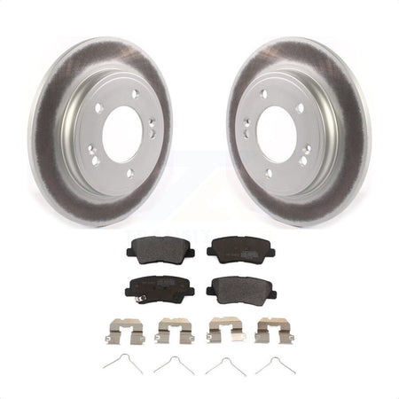 Rear Coated Disc Brake Rotors And Semi-Metallic Pads Kit For Hyundai Elantra Kia Niro Ioniq KGF-102075 by Transit Auto