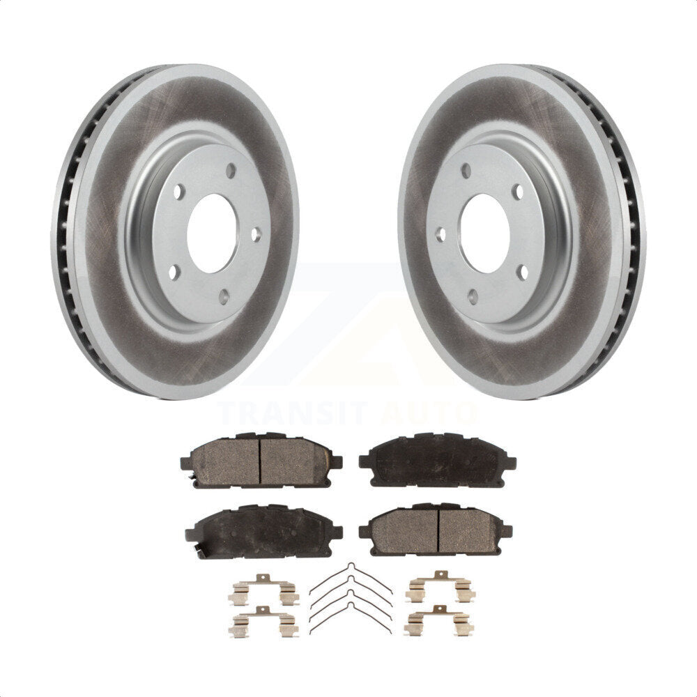 Front Coated Disc Brake Rotors And Semi-Metallic Pads Kit For 2011-2017 Nissan Quest KGF-102088 by Transit Auto