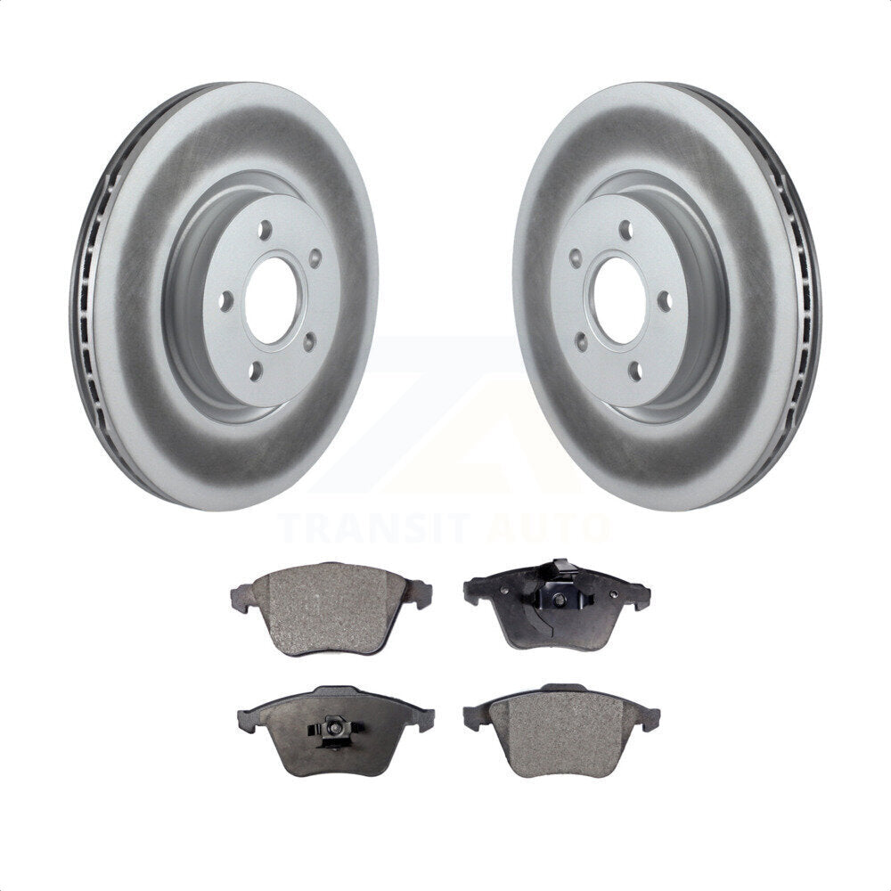 Front Coated Disc Brake Rotors And Semi-Metallic Pads Kit For Volvo S40 C70 V50 KGF-102091 by Transit Auto