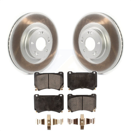 Front Coated Disc Brake Rotors And Semi-Metallic Pads Kit For Hyundai Genesis KGF-102093 by Transit Auto