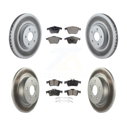 Front Rear Coated Disc Brake Rotors And Semi-Metallic Pads Kit For Volvo S40 C70 V50 KGF-102104