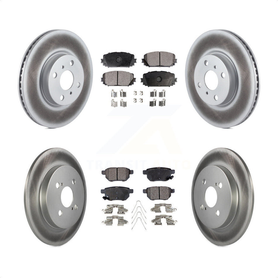 Front Rear Coated Disc Brake Rotors And Semi-Metallic Pads Kit For Toyota Yaris KGF-102112 by Transit Auto