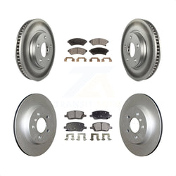 Front Rear Coated Disc Brake Rotors And Semi-Metallic Pads Kit For 2005-2005 Chevrolet Uplander Buick Terraza Saturn Relay FWD KGF-102121