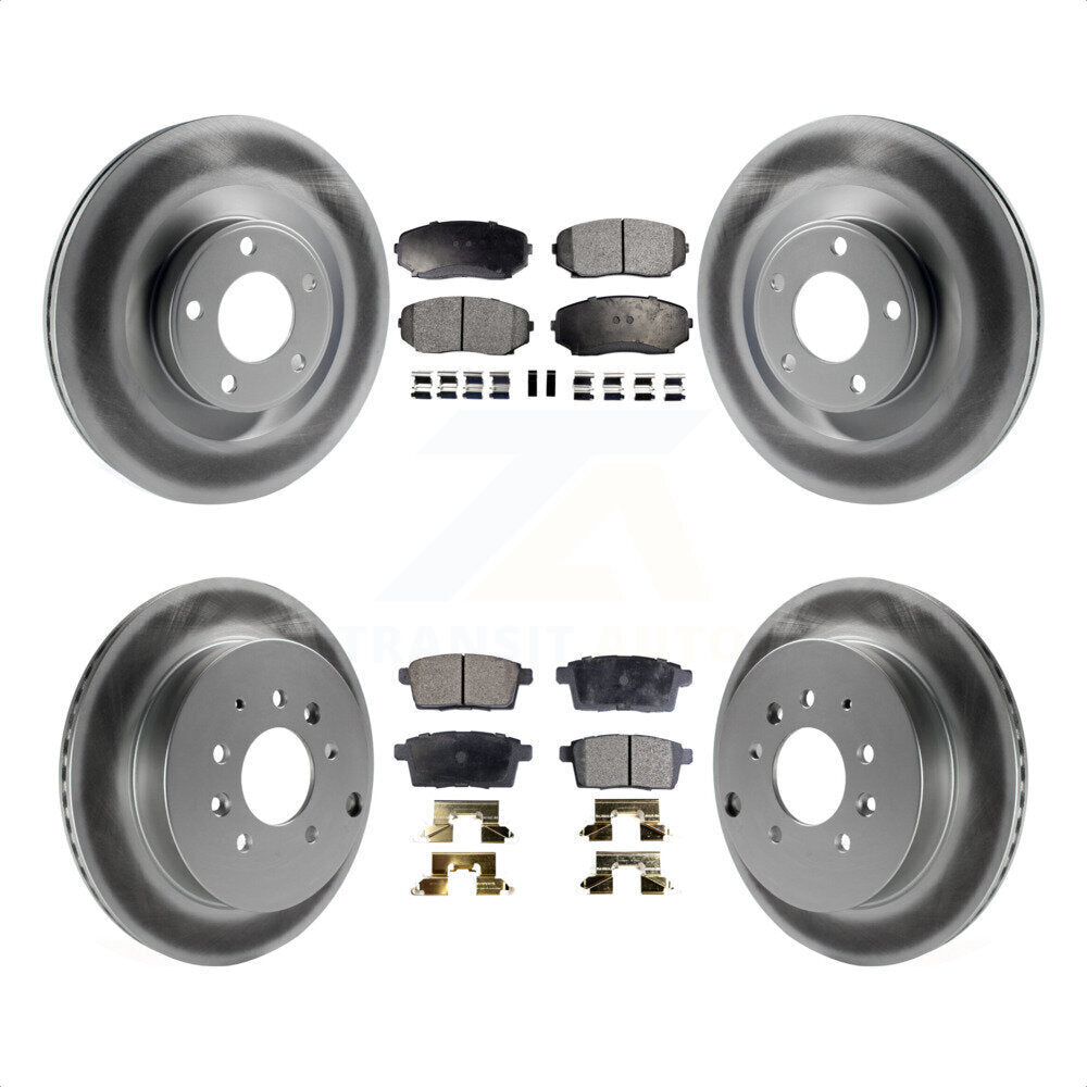 Front Rear Coated Disc Brake Rotors And Semi-Metallic Pads Kit For Ford Edge Lincoln MKX KGF-102123 by Transit Auto