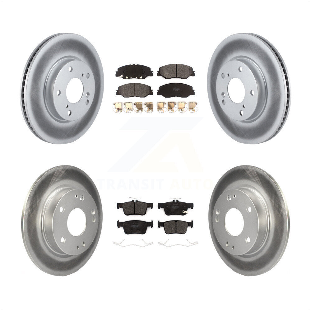 Front Rear Coated Disc Brake Rotors And Semi-Metallic Pads Kit For 2019-2022 Honda Insight KGF-102189 by Transit Auto