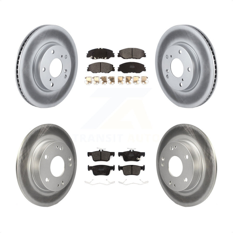 Front Rear Coated Disc Brake Rotors And Semi-Metallic Pads Kit For 2019-2022 Honda Insight KGF-102189 by Transit Auto