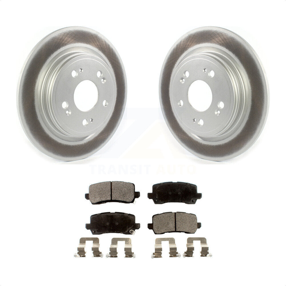 Rear Coated Disc Brake Rotors And Semi-Metallic Pads Kit For 2014-2020 Acura RLX KGF-102194 by Transit Auto