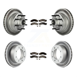 Front Rear Coated Disc Brake Rotors And Semi-Metallic Pads Kit For Ford E-450 Econoline Super Duty KGF-102211