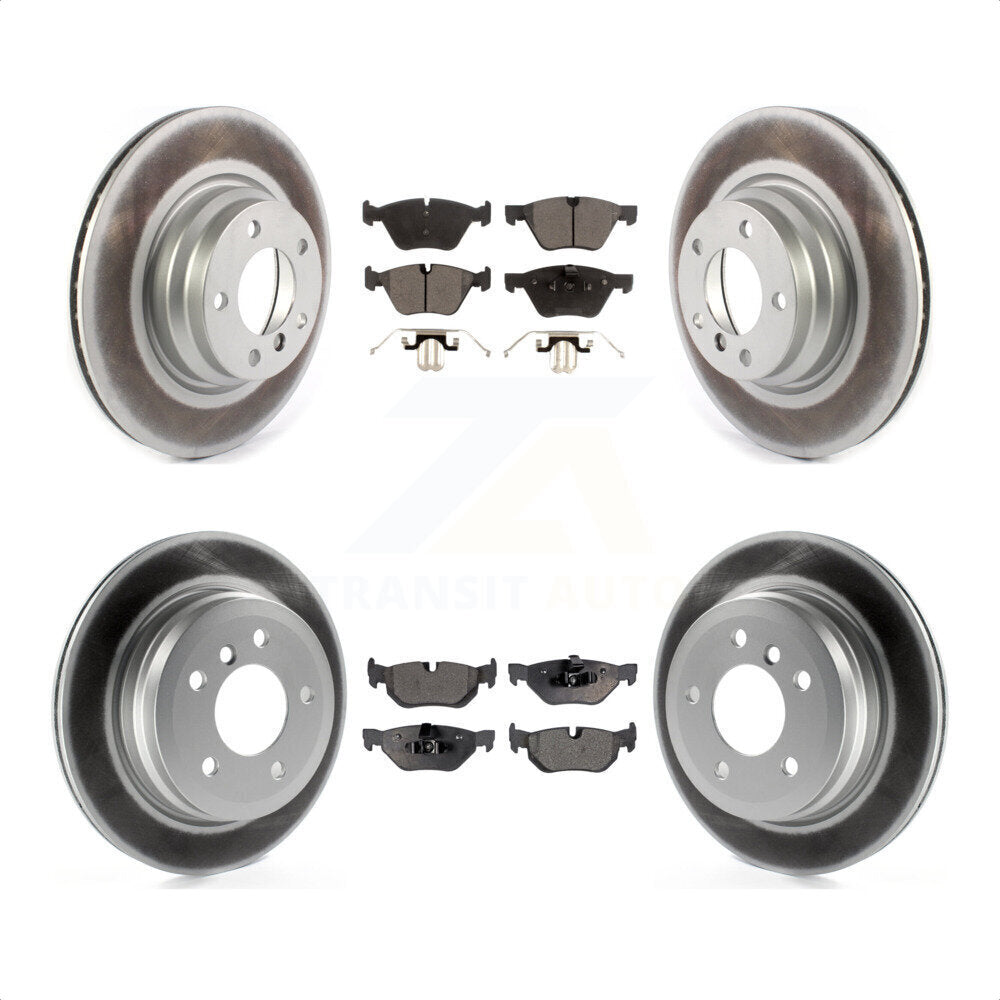 Front Rear Coated Disc Brake Rotors And Semi-Metallic Pads Kit For 2012 BMW X1 xDrive28i With 300mm Diameter Rotor KGF-102215 by Transit Auto