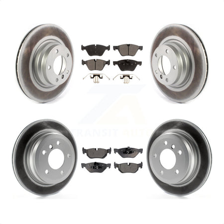Front Rear Coated Disc Brake Rotors And Semi-Metallic Pads Kit For 2012 BMW X1 xDrive28i With 300mm Diameter Rotor KGF-102215 by Transit Auto