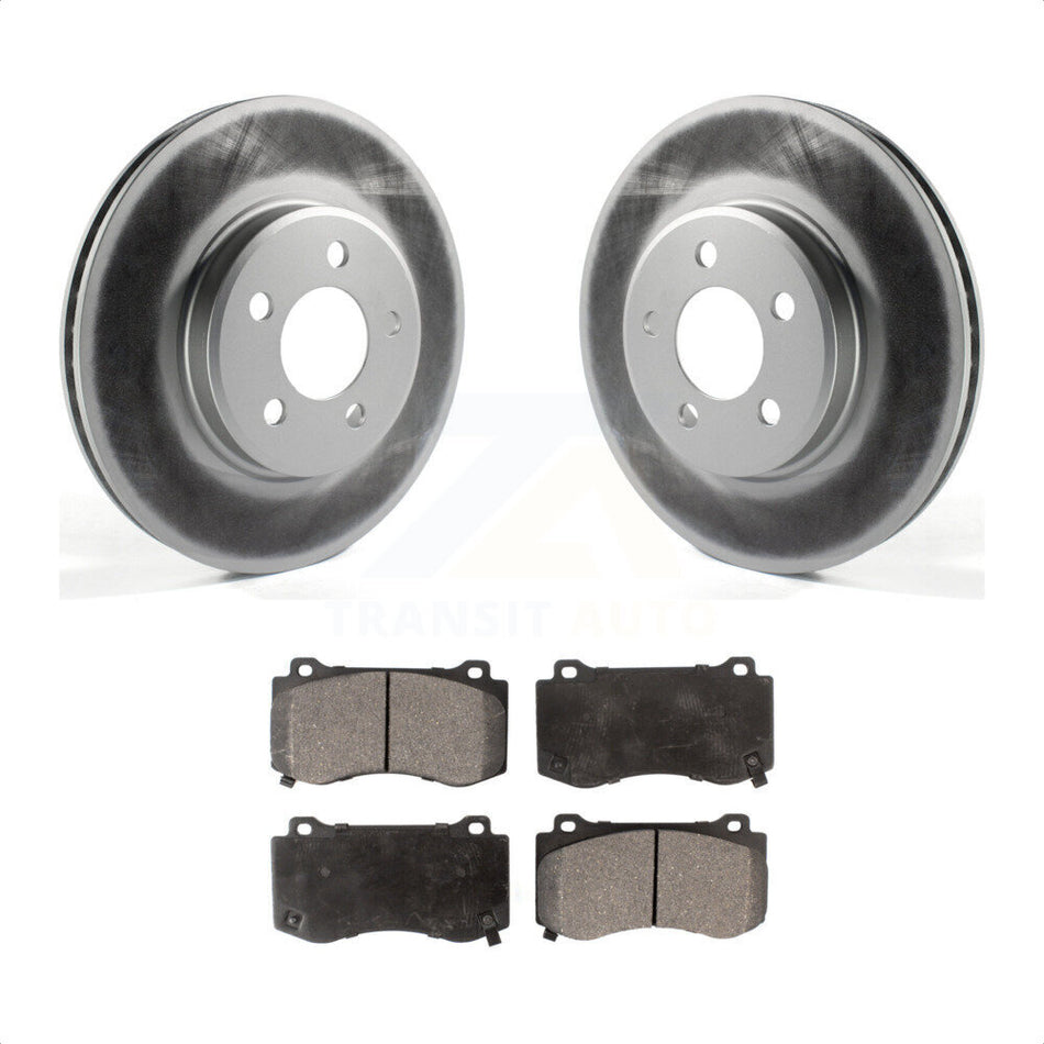 Front Coated Disc Brake Rotors And Semi-Metallic Pads Kit For 2019 Dodge Charger GT With Brembo Brakes KGF-102222 by Transit Auto