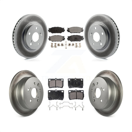 Front Rear Coated Disc Brake Rotors And Semi-Metallic Pads Kit For Lexus IS250 KGF-102235 by Transit Auto