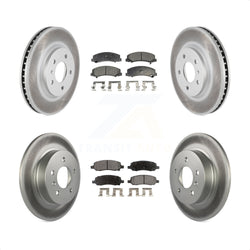 Front Rear Coated Disc Brake Rotors And Semi-Metallic Pads Kit For Buick Lucerne KGF-102239