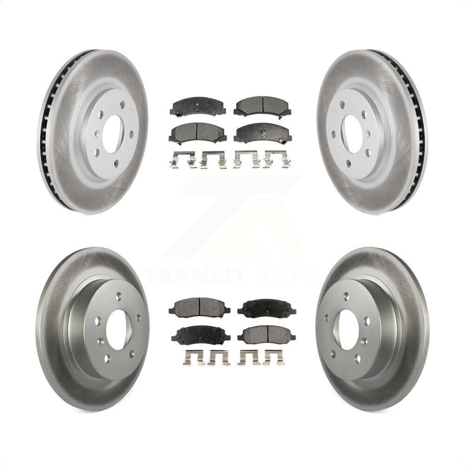 Front Rear Coated Disc Brake Rotors And Semi-Metallic Pads Kit For Buick Lucerne KGF-102239 by Transit Auto