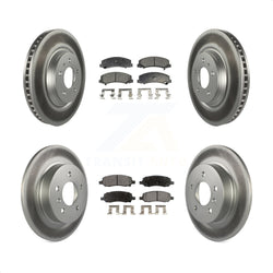 Front Rear Coated Disc Brake Rotors And Semi-Metallic Pads Kit For 2006-2011 Buick Lucerne Cadillac DTS KGF-102240