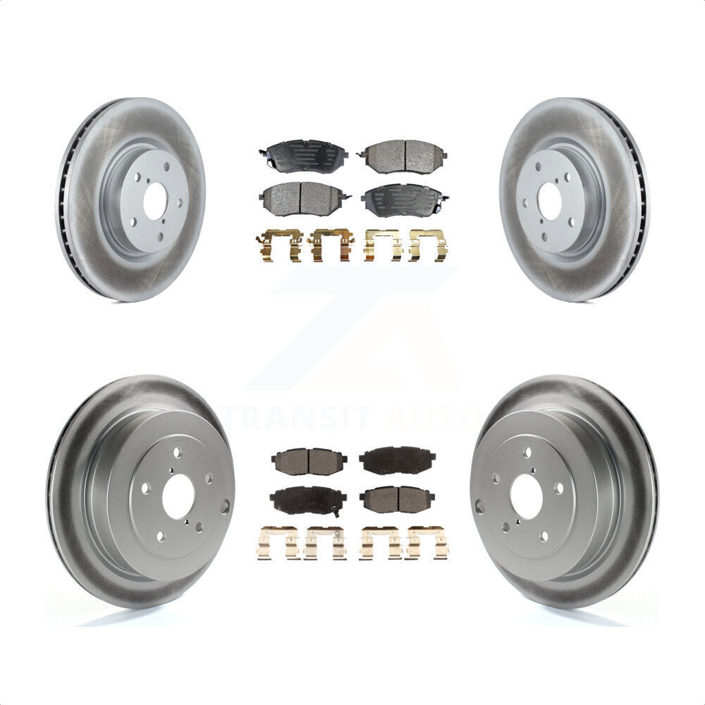 Front Rear Coated Disc Brake Rotors And Semi-Metallic Pads Kit For Subaru Tribeca B9 KGF-102248 by Transit Auto