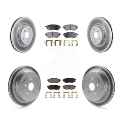 Front Rear Coated Disc Brake Rotors And Semi-Metallic Pads Kit For Subaru Tribeca B9 KGF-102248