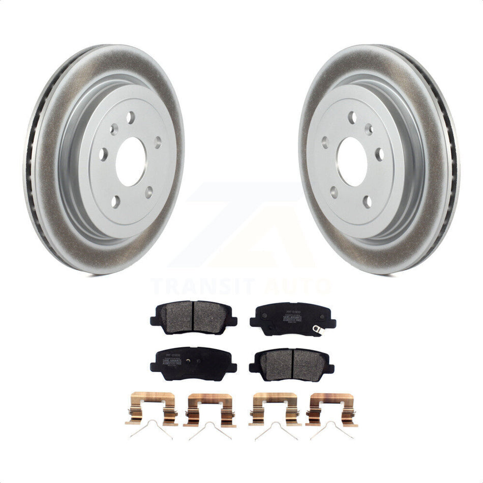 Rear Coated Disc Brake Rotors And Semi-Metallic Pads Kit For Cadillac CTS KGF-102275 by Transit Auto