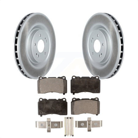 Front Coated Disc Brake Rotors And Semi-Metallic Pads Kit For Mitsubishi Lancer KGF-102306 by Transit Auto