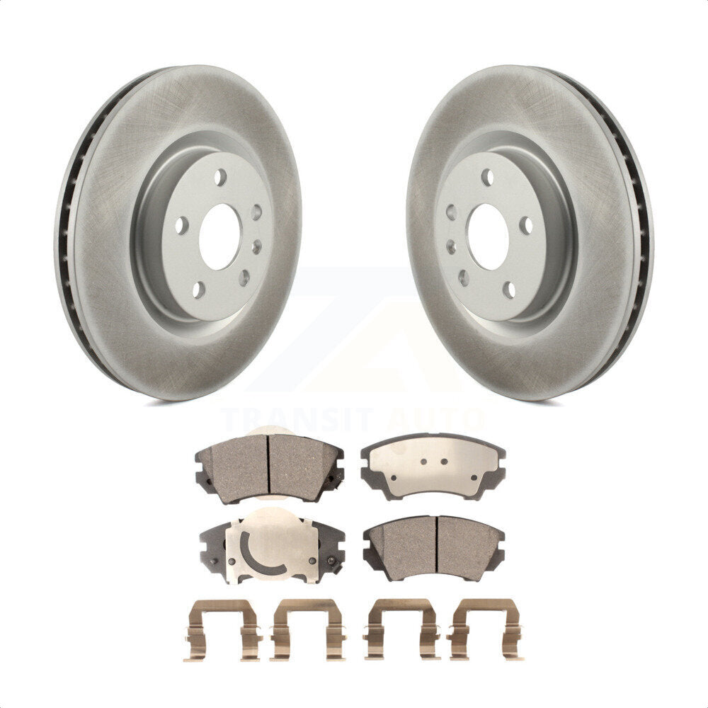 Front Coated Disc Brake Rotors And Semi-Metallic Pads Kit For 2011-2017 Chevrolet Caprice KGF-102312 by Transit Auto