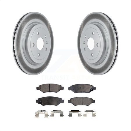 Rear Coated Disc Brake Rotors And Semi-Metallic Pads Kit For Cadillac CTS KGF-102335 by Transit Auto