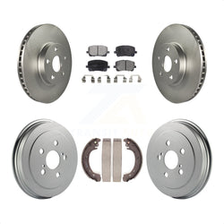 Front Rear Coated Disc Brake Rotors Semi-Metallic Pads And Drum Kit For Toyota Corolla KGF-102351