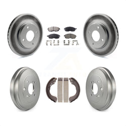 Front Rear Coated Disc Brake Rotors Semi-Metallic Pads And Drum Kit For Nissan Sentra Versa Cube KGF-102354