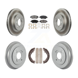Front Rear Coated Disc Brake Rotors Semi-Metallic Pads And Drum Kit For Honda Fit KGF-102397