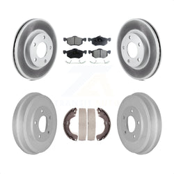 Front Rear Coated Disc Brake Rotors Semi-Metallic Pads And Drum Kit For Ford Escape Mazda Tribute Mercury Mariner KGF-102403