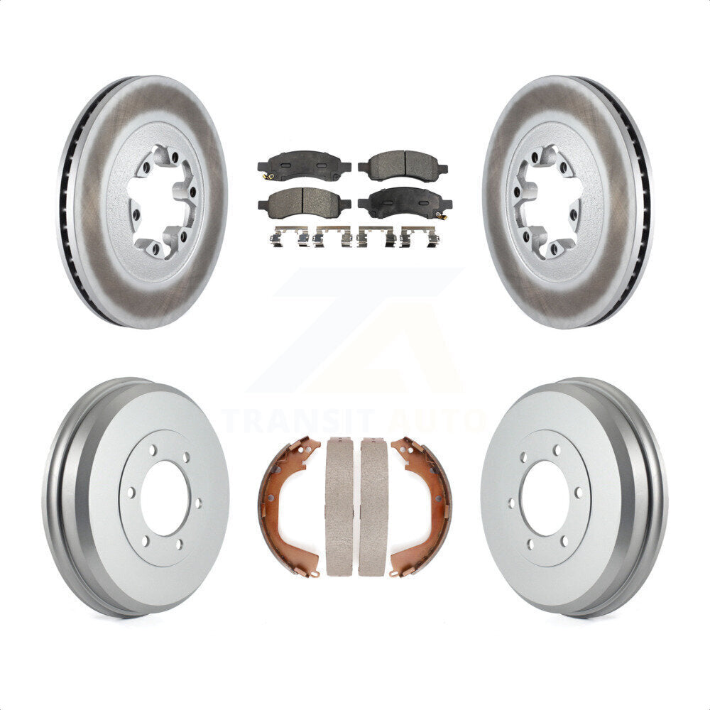 Front Rear Coated Disc Brake Rotors Semi-Metallic Pads And Drum Kit For Chevrolet Colorado GMC Canyon KGF-102406 by Transit Auto